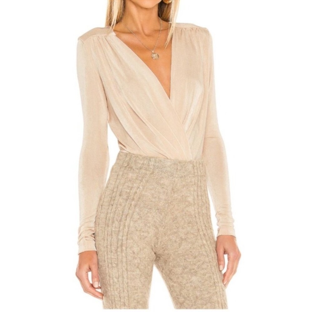 Intimately Free People Beige Long Sleeve Bodysuit